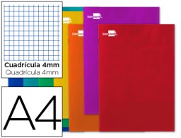 Libreta escolar Liderpapel A4 80h 60g/m² c/4mm. colores surtidos